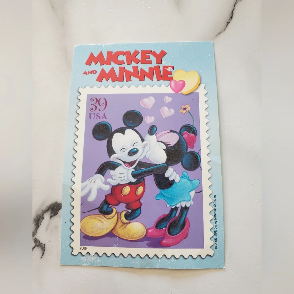 Mickey & Minnie Mouse Post Card Framed Timeless Romance 2006